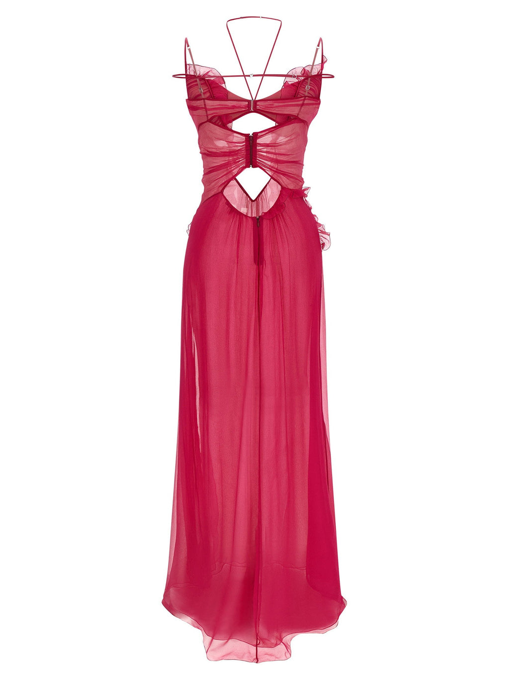 Nensi Dojaka Nensi Dojaka Frilled Gown With Cutouts Dress