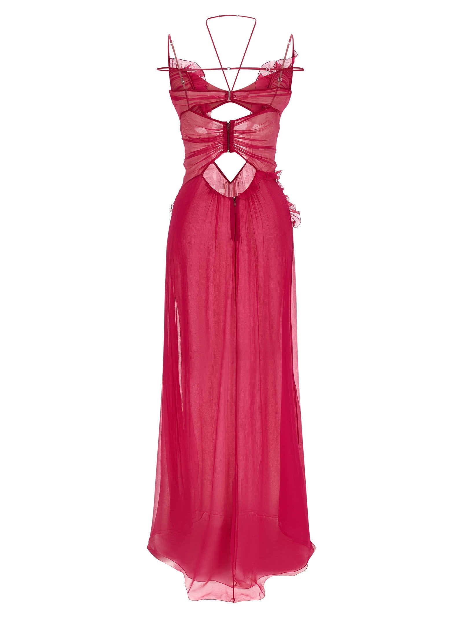 Nensi Dojaka Nensi Dojaka Frilled Gown With Cutouts Dress