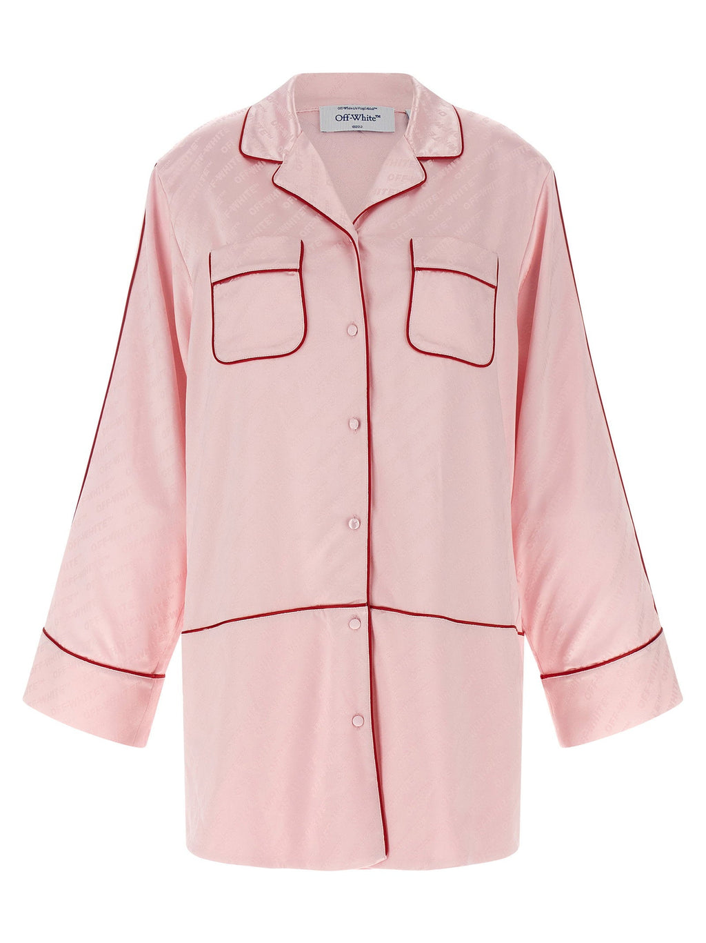 Off White Off White Jacquard Satin New Roxy Pajama Shirt