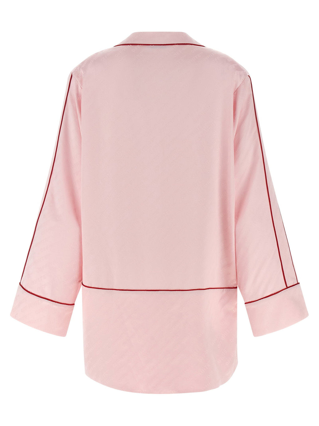 Off White Off White Jacquard Satin New Roxy Pajama Shirt