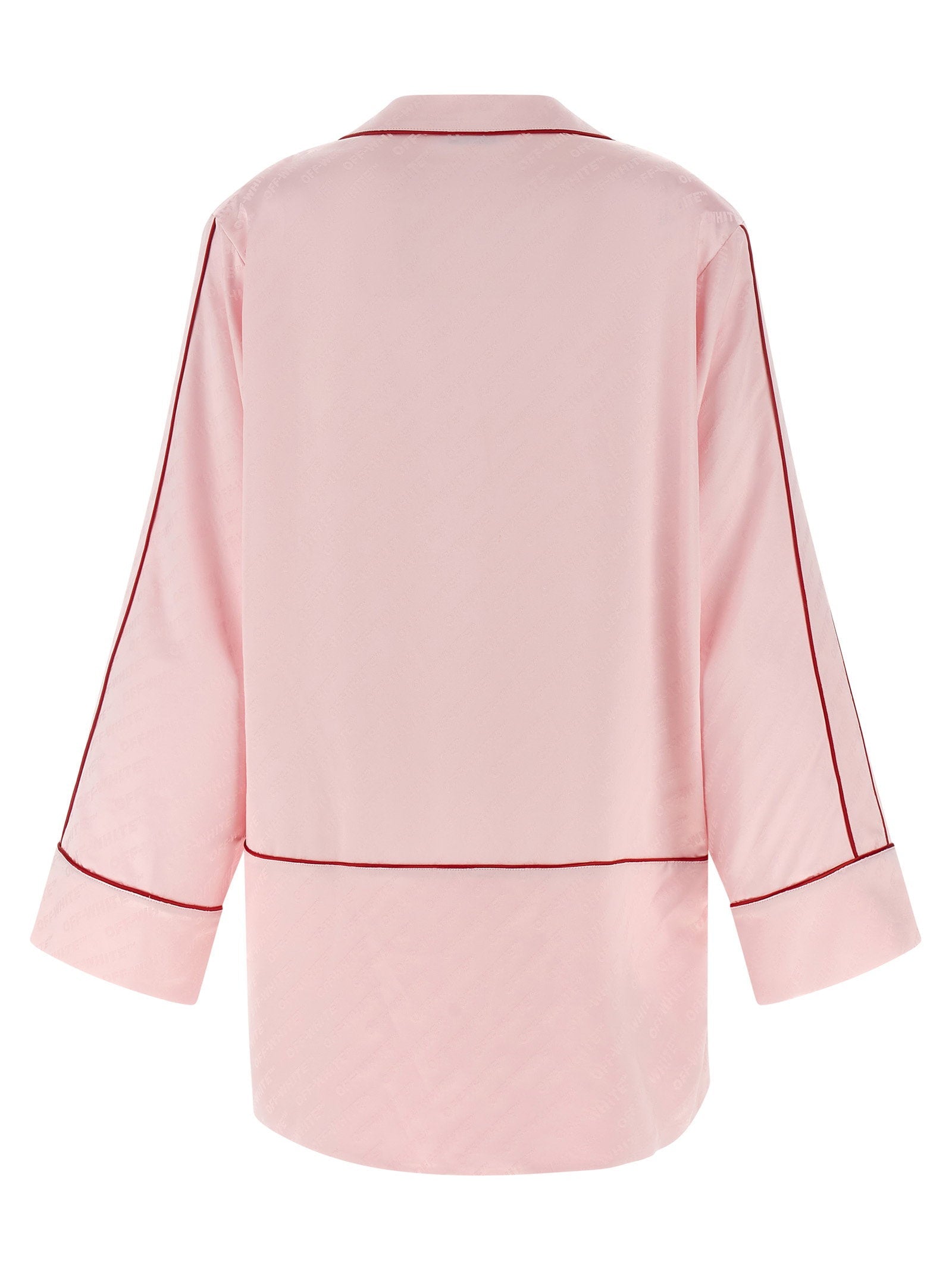 Off White Off White Jacquard Satin New Roxy Pajama Shirt