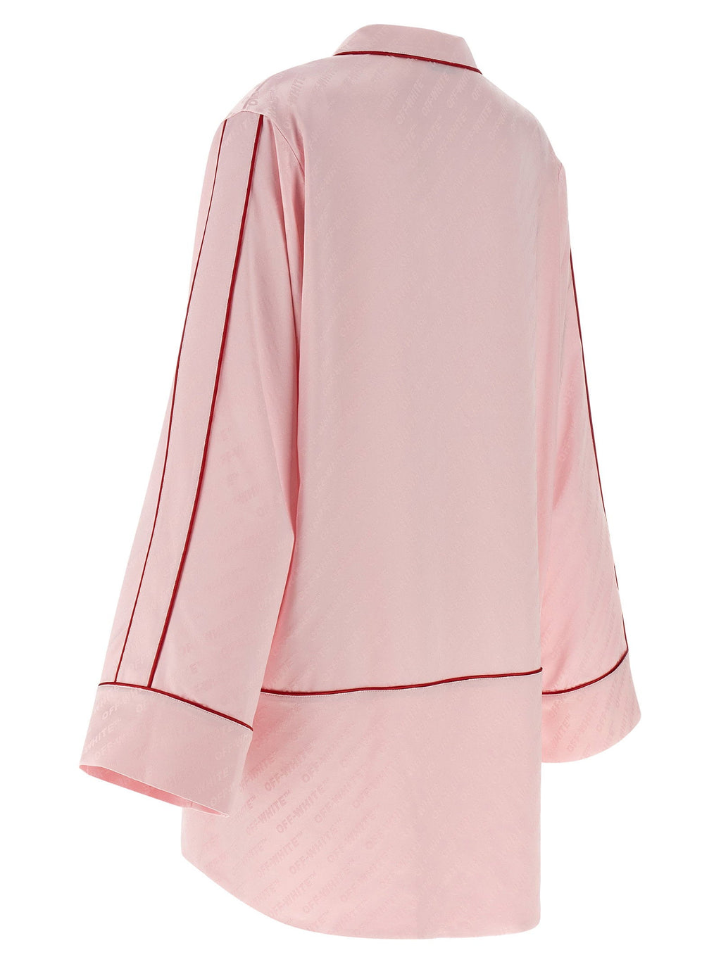 Off White Off White Jacquard Satin New Roxy Pajama Shirt