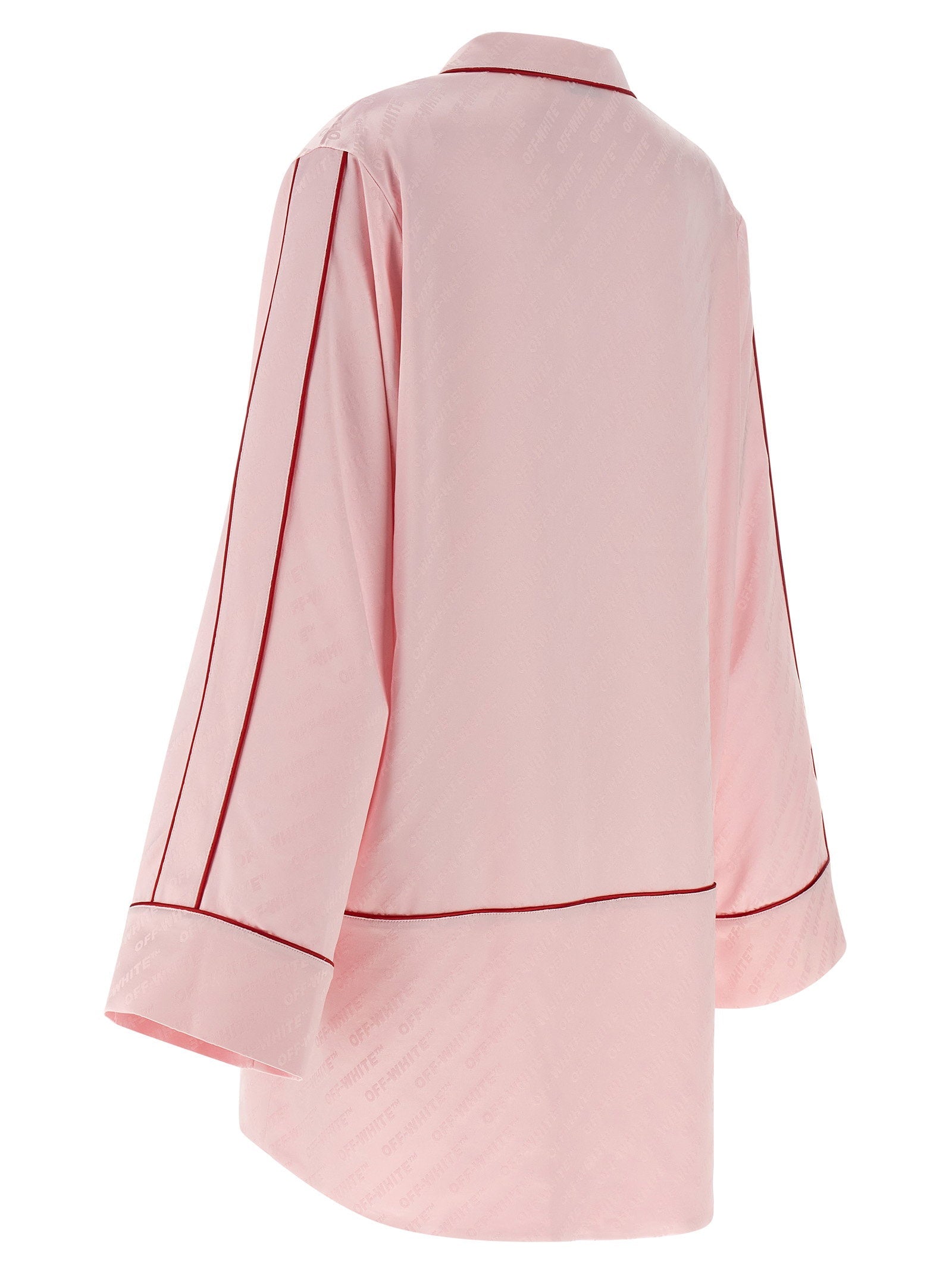 Off White Off White Jacquard Satin New Roxy Pajama Shirt
