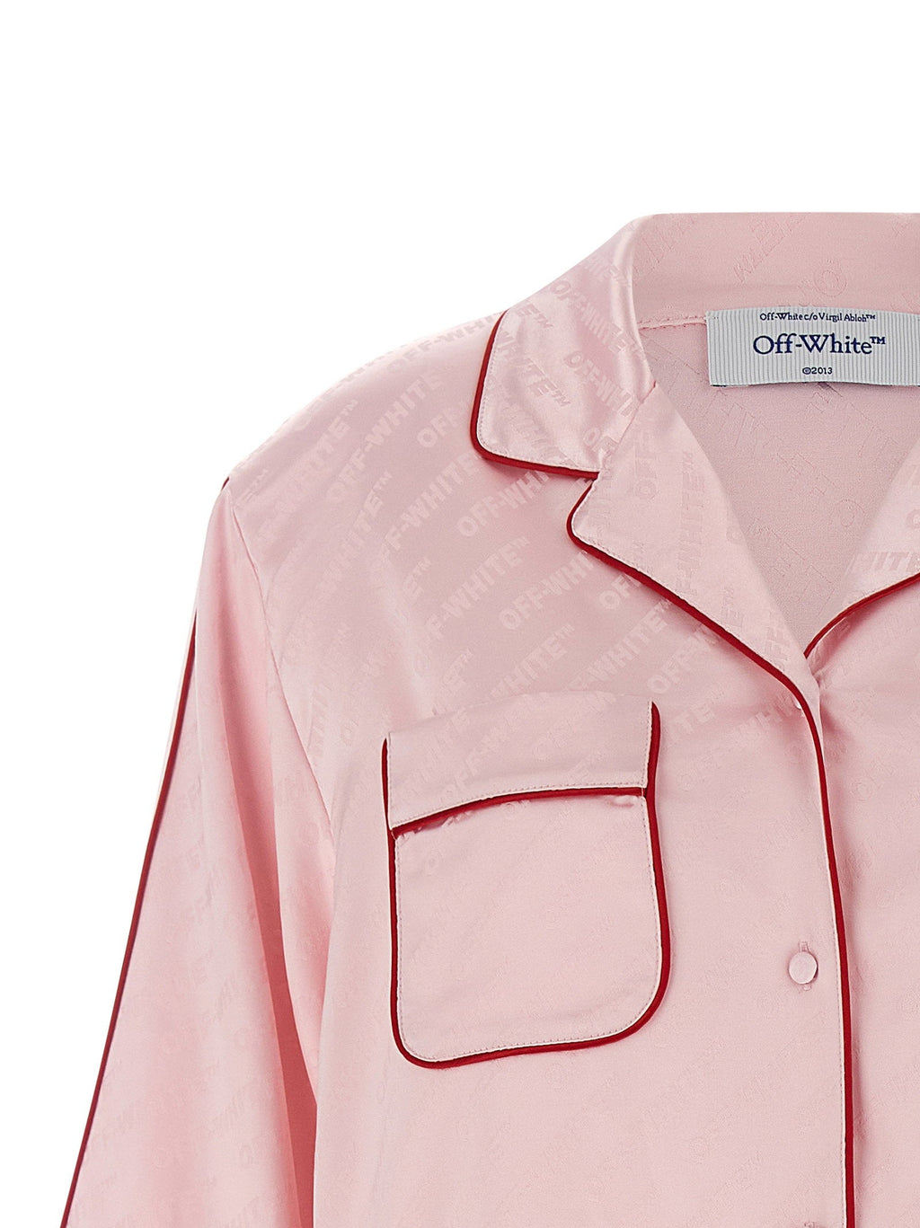 Off White Off White Jacquard Satin New Roxy Pajama Shirt