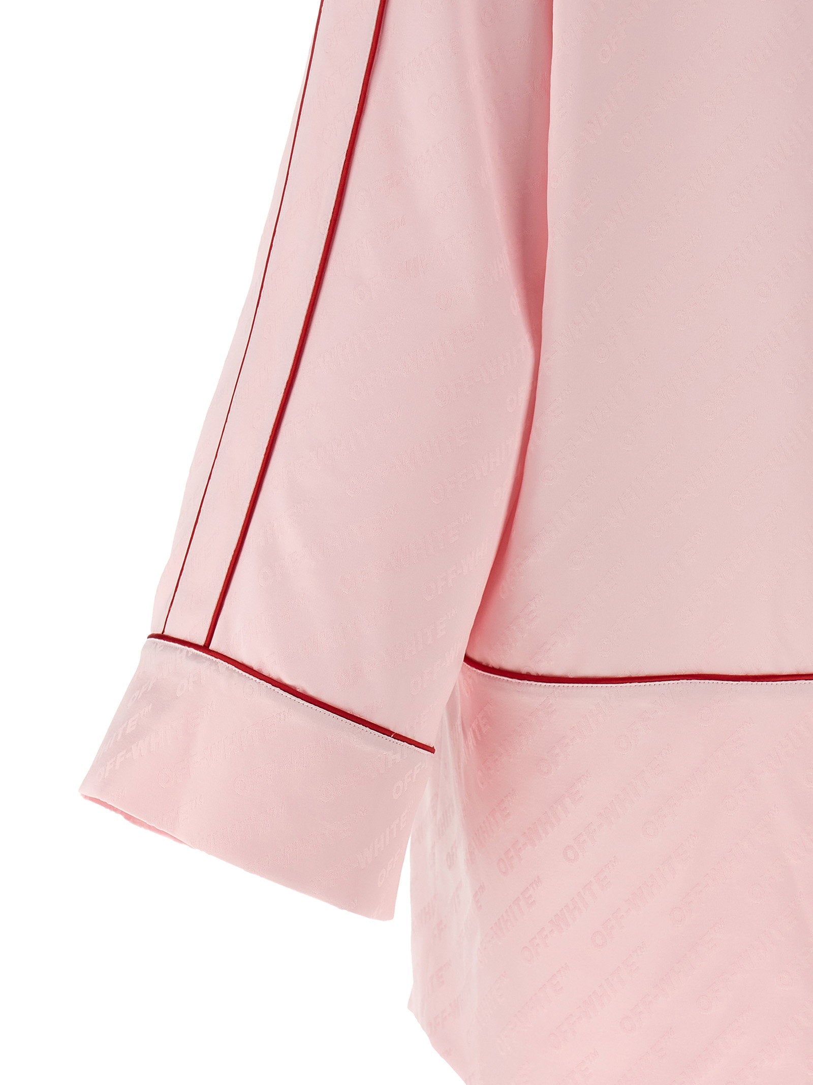 Off White Off White Jacquard Satin New Roxy Pajama Shirt