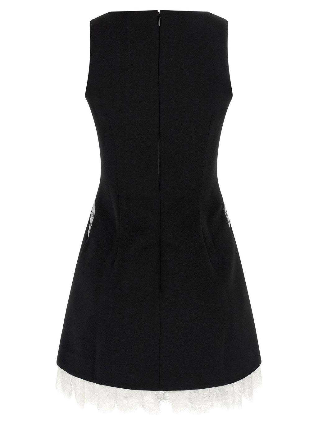 Self-Portrait Self-Portrait Black Crêpe Bow Lace Mini Dress