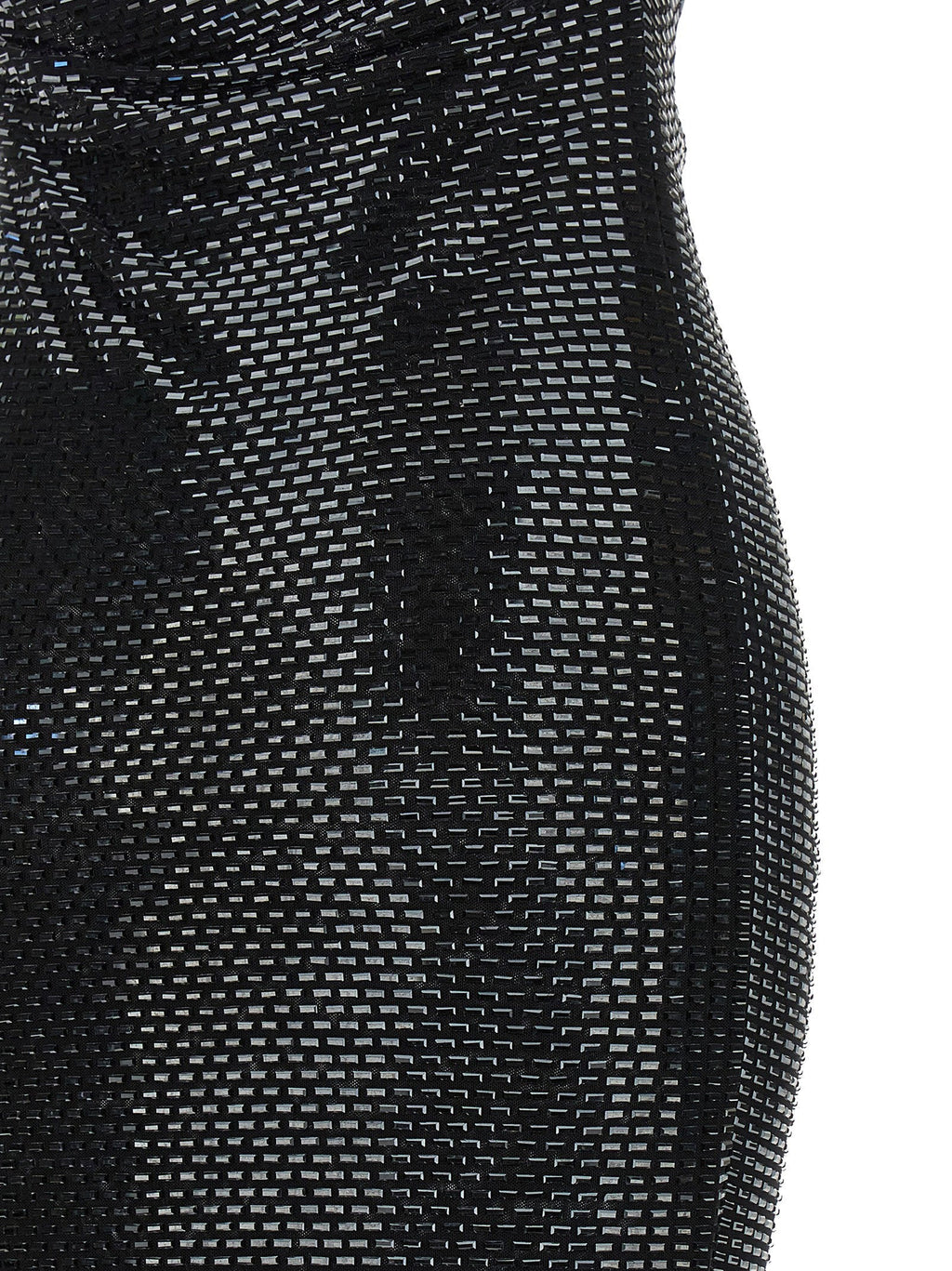 Self-Portrait Self-Portrait Black Rhinestone Draped Maxi Dress