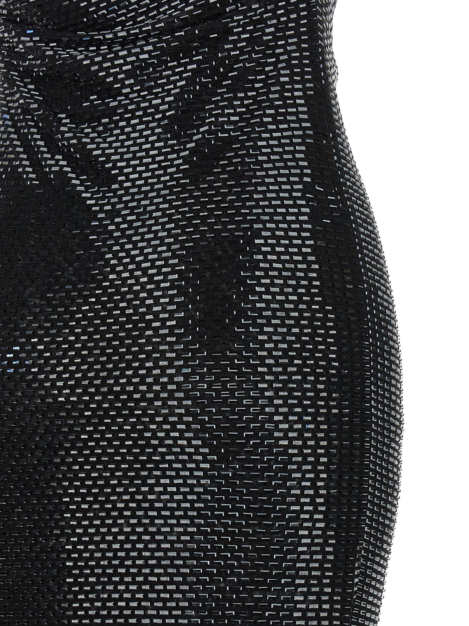 Self-Portrait Self-Portrait Black Rhinestone Draped Maxi Dress
