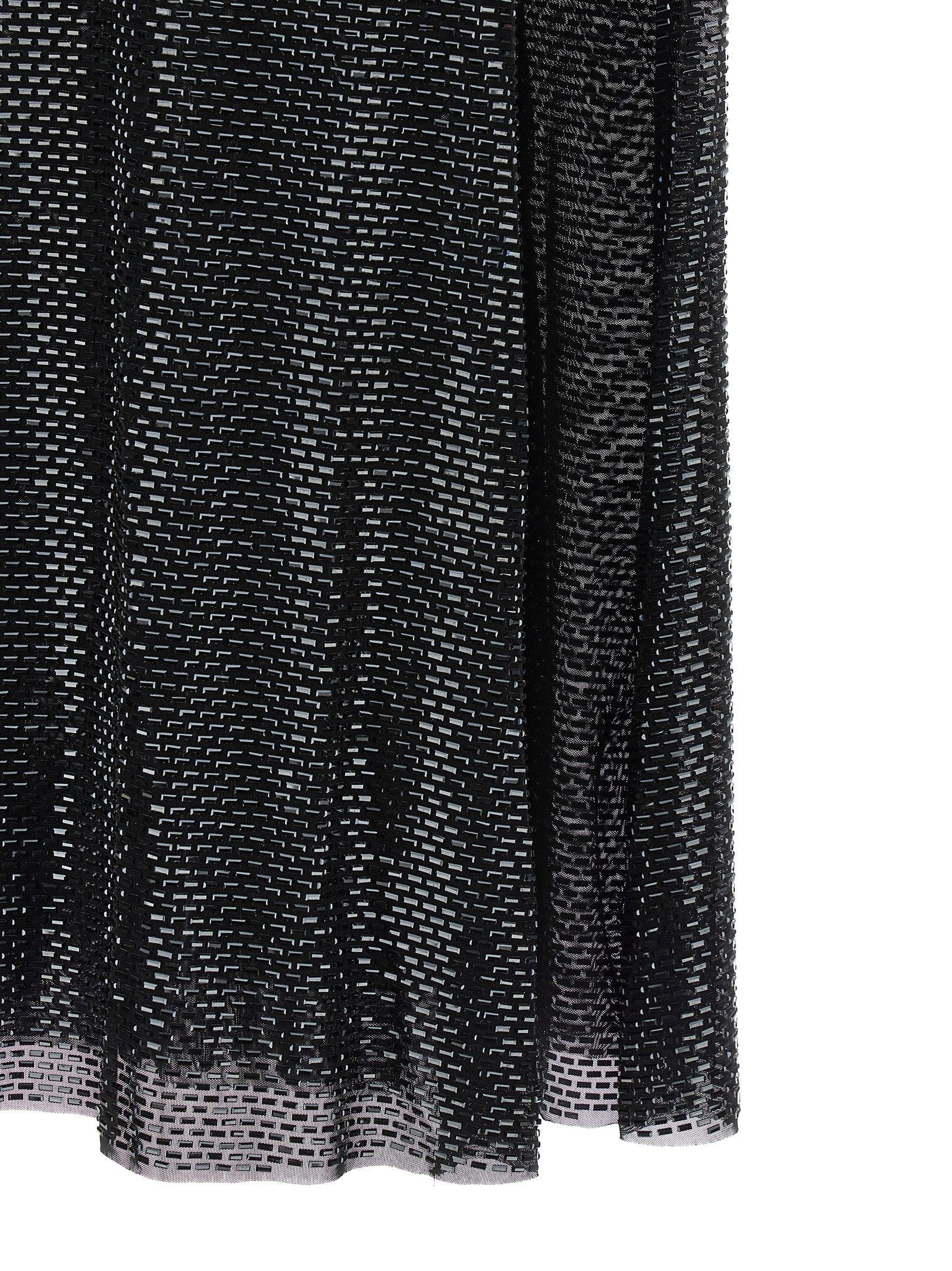 Self-Portrait Self-Portrait Black Rhinestone Draped Maxi Dress