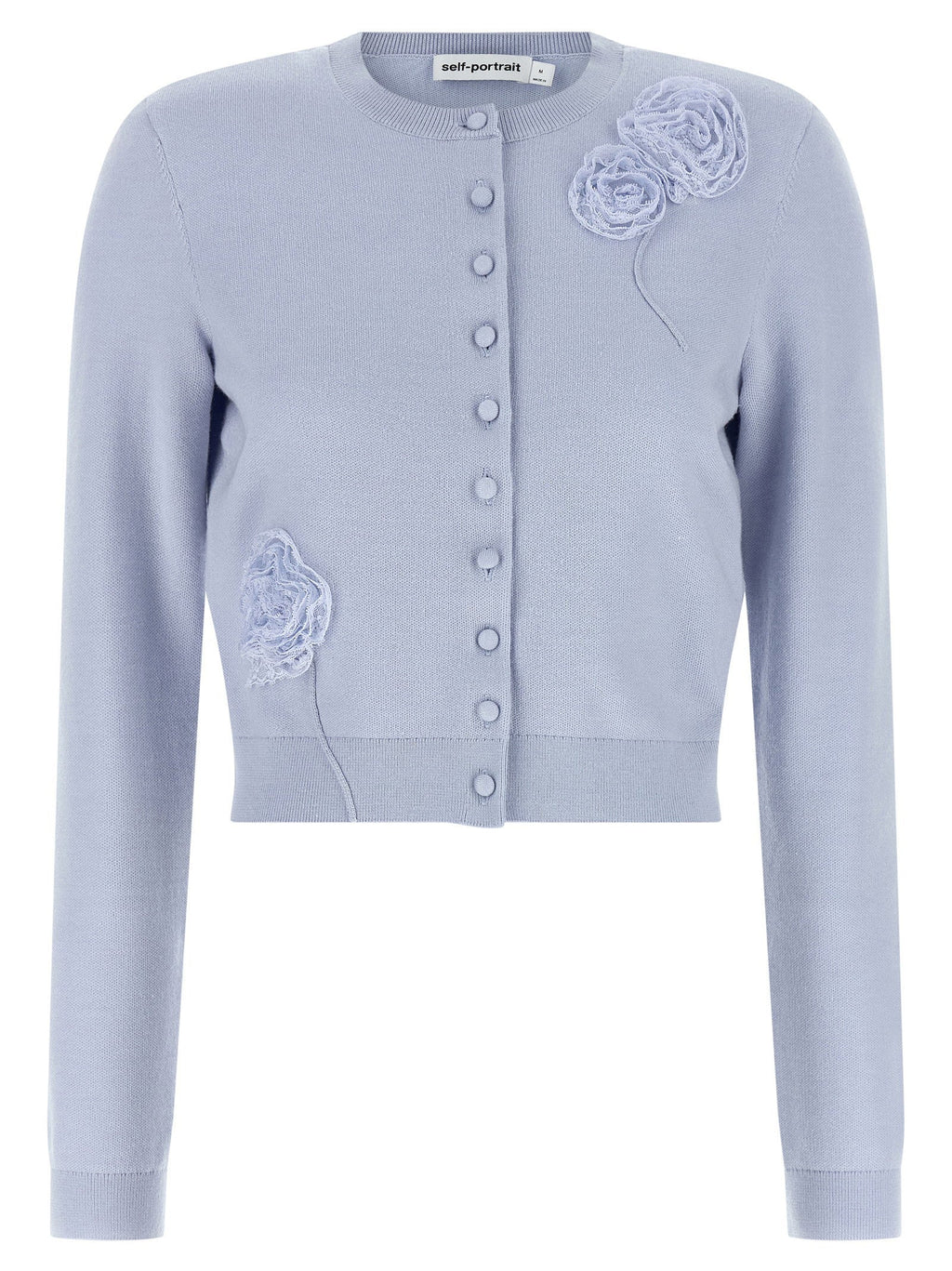 Self-Portrait Self-Portrait Blue Flower Knit Cardigan