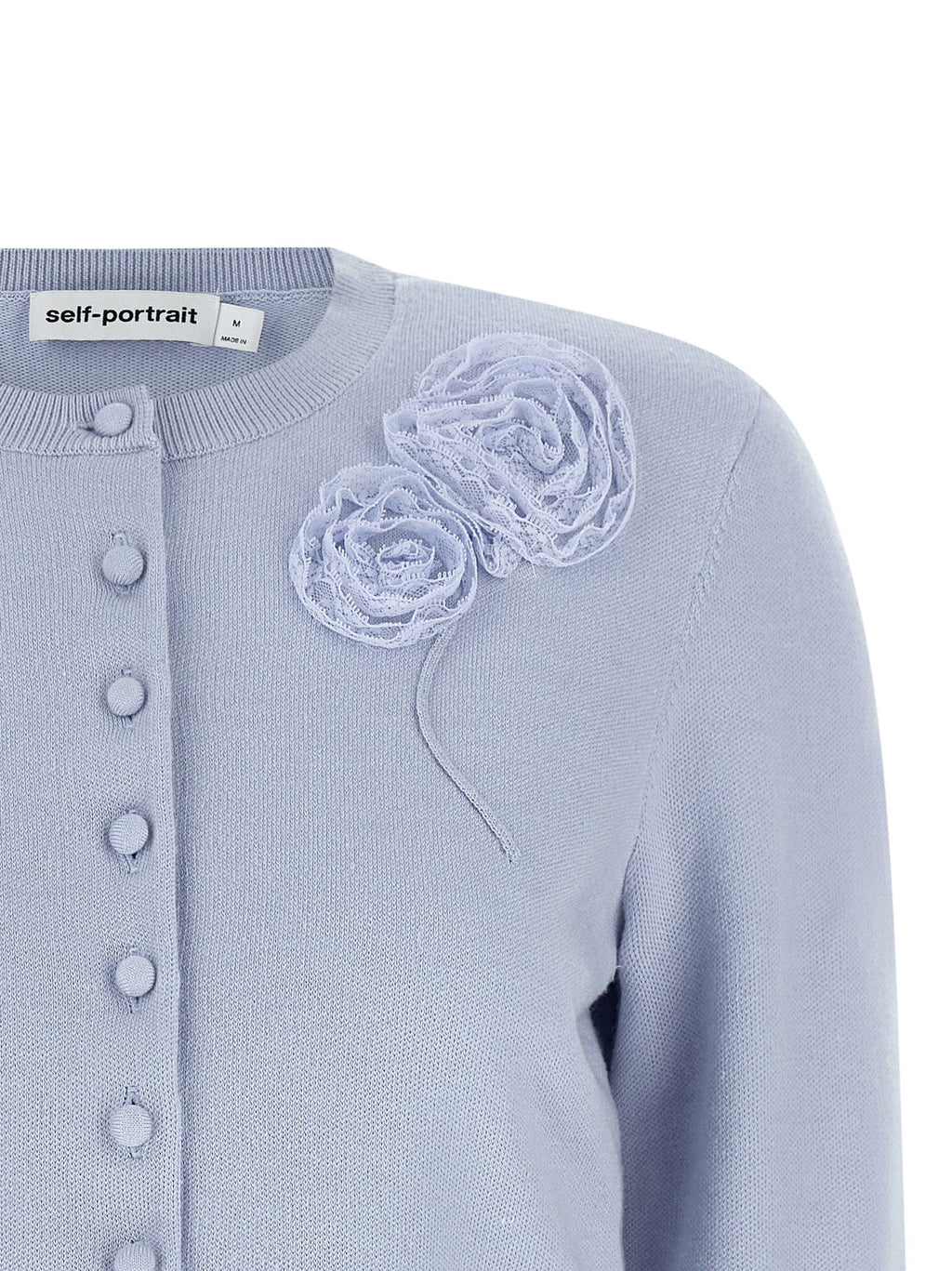 Self-Portrait Self-Portrait Blue Flower Knit Cardigan