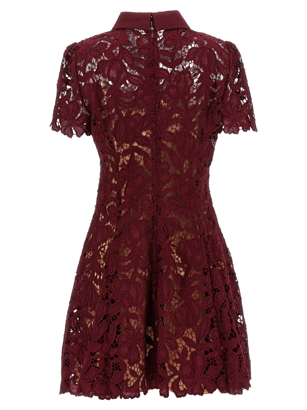 Self-Portrait Self-Portrait Burgundy Lace Mini Dress