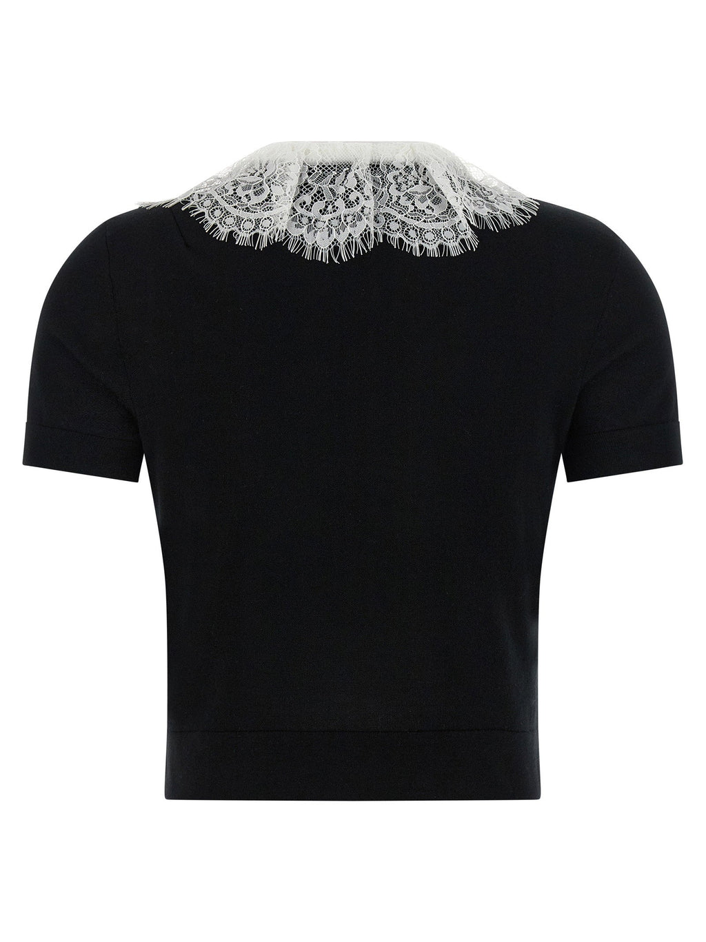Self-Portrait Self-Portrait Black Knit Lace Collar Top