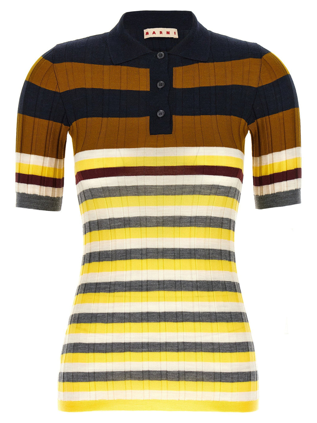 Marni Marni Ribbed Wool Polo Shirt