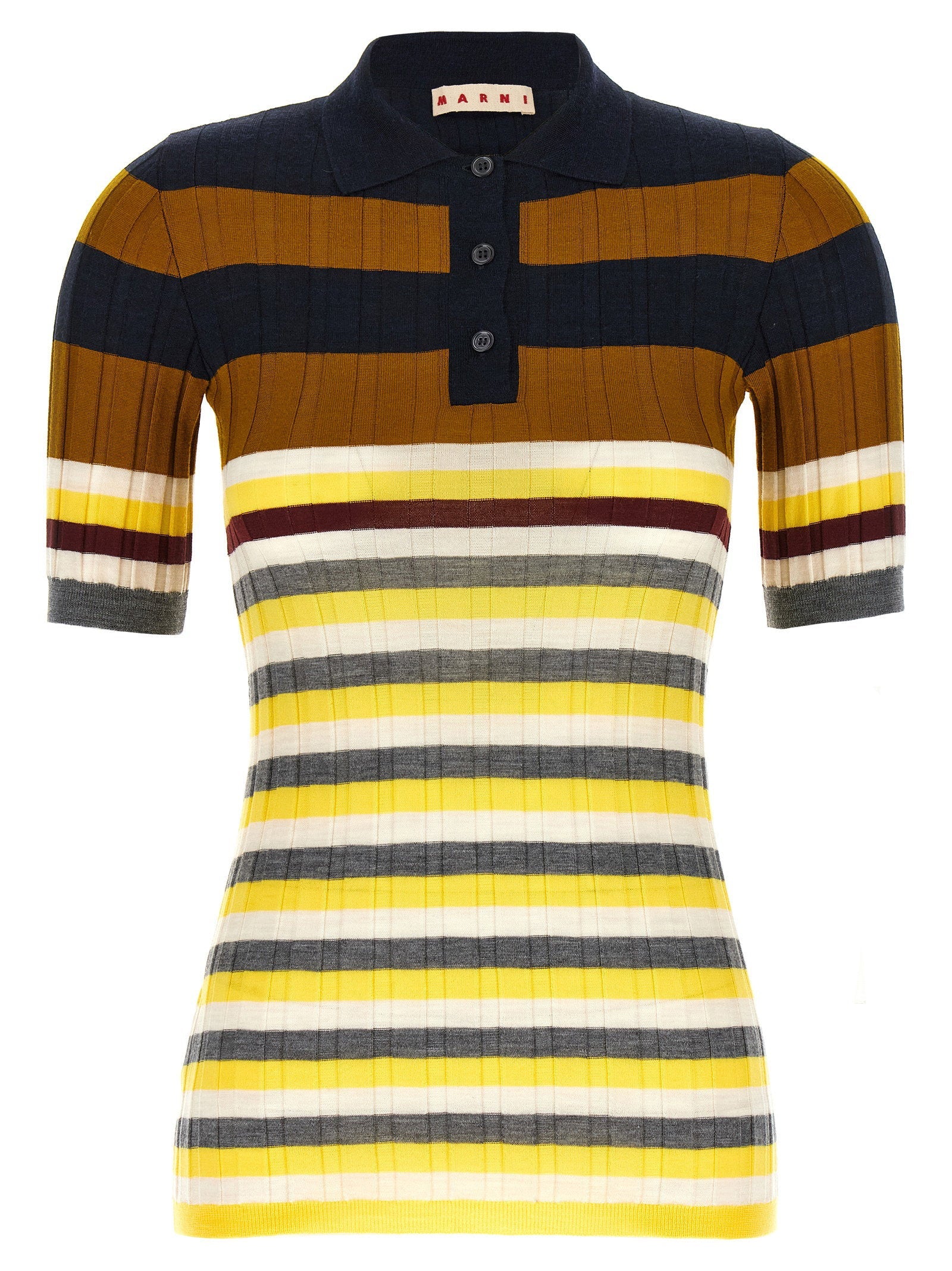 Marni Marni Ribbed Wool Polo Shirt