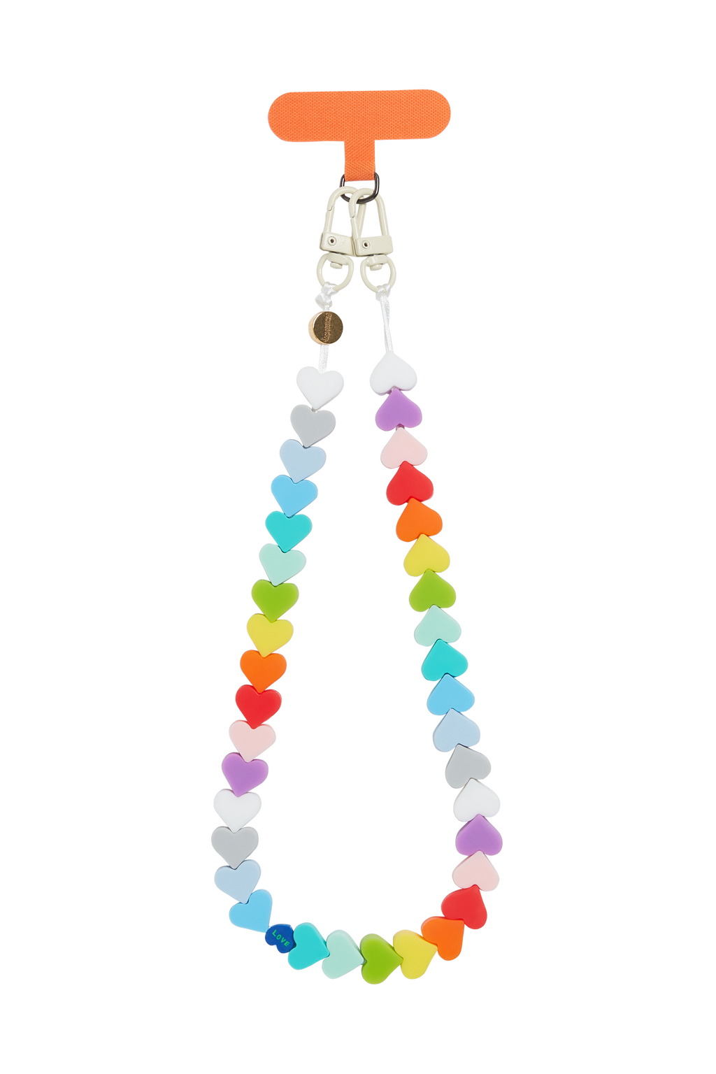 Online Exclusive: Roberta Multi Colored Hearts Short Phone Strap