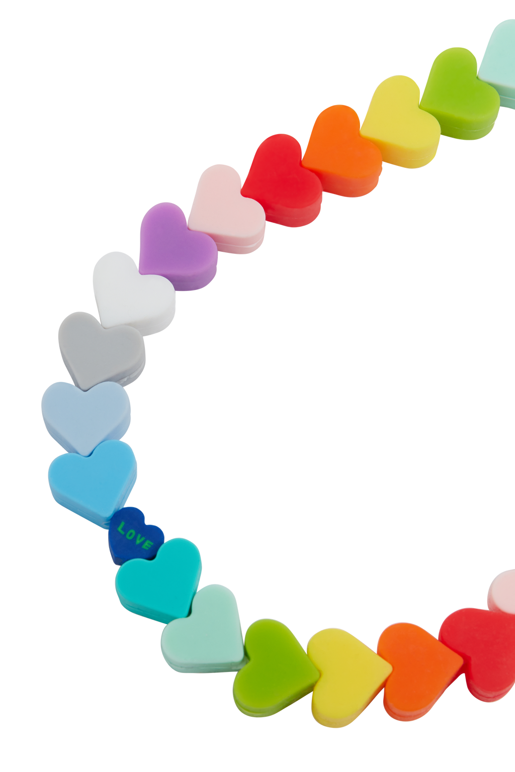 Online Exclusive: Roberta Multi Colored Hearts Short Phone Strap