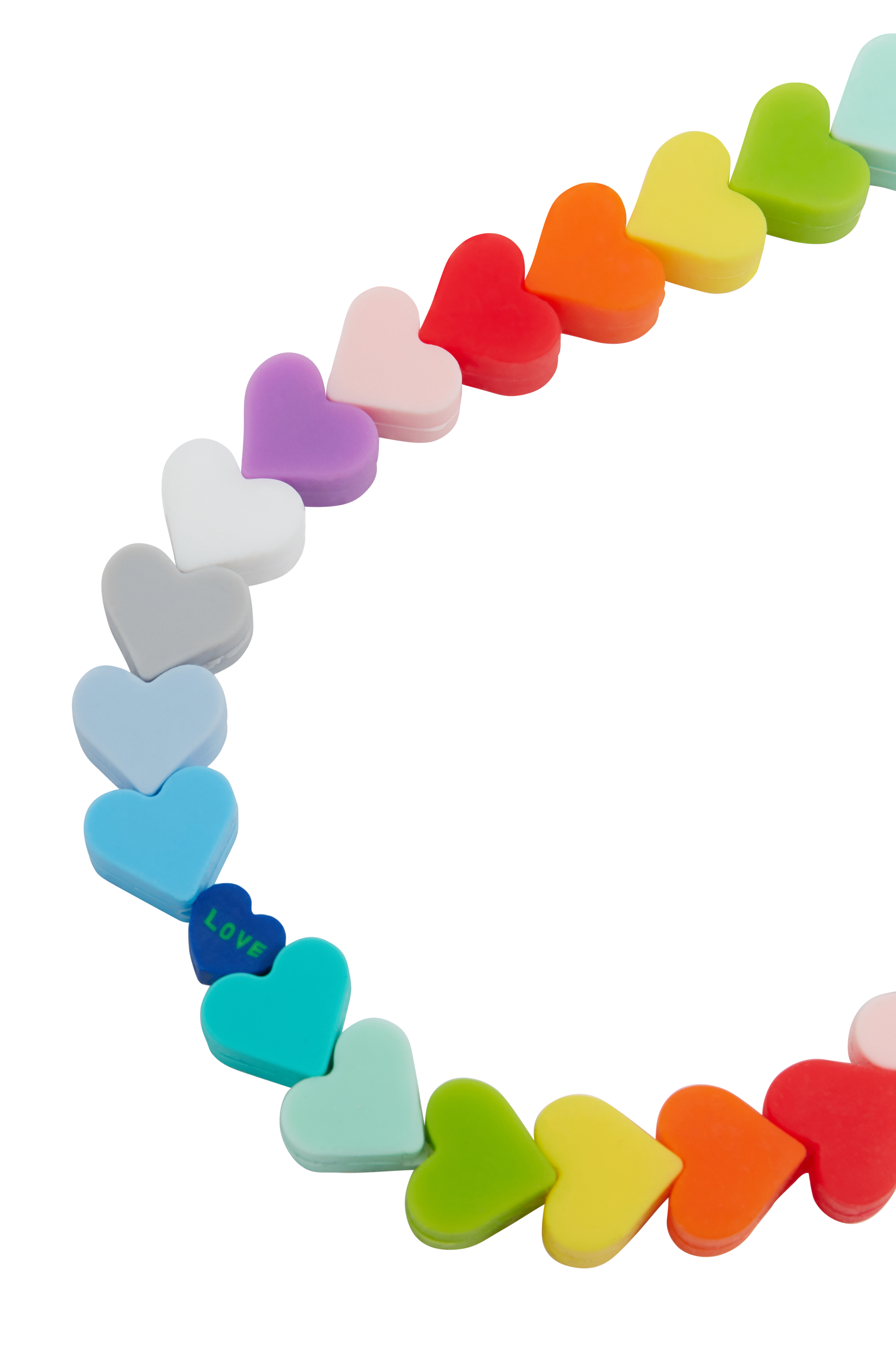 Online Exclusive: Roberta Multi Colored Hearts Short Phone Strap