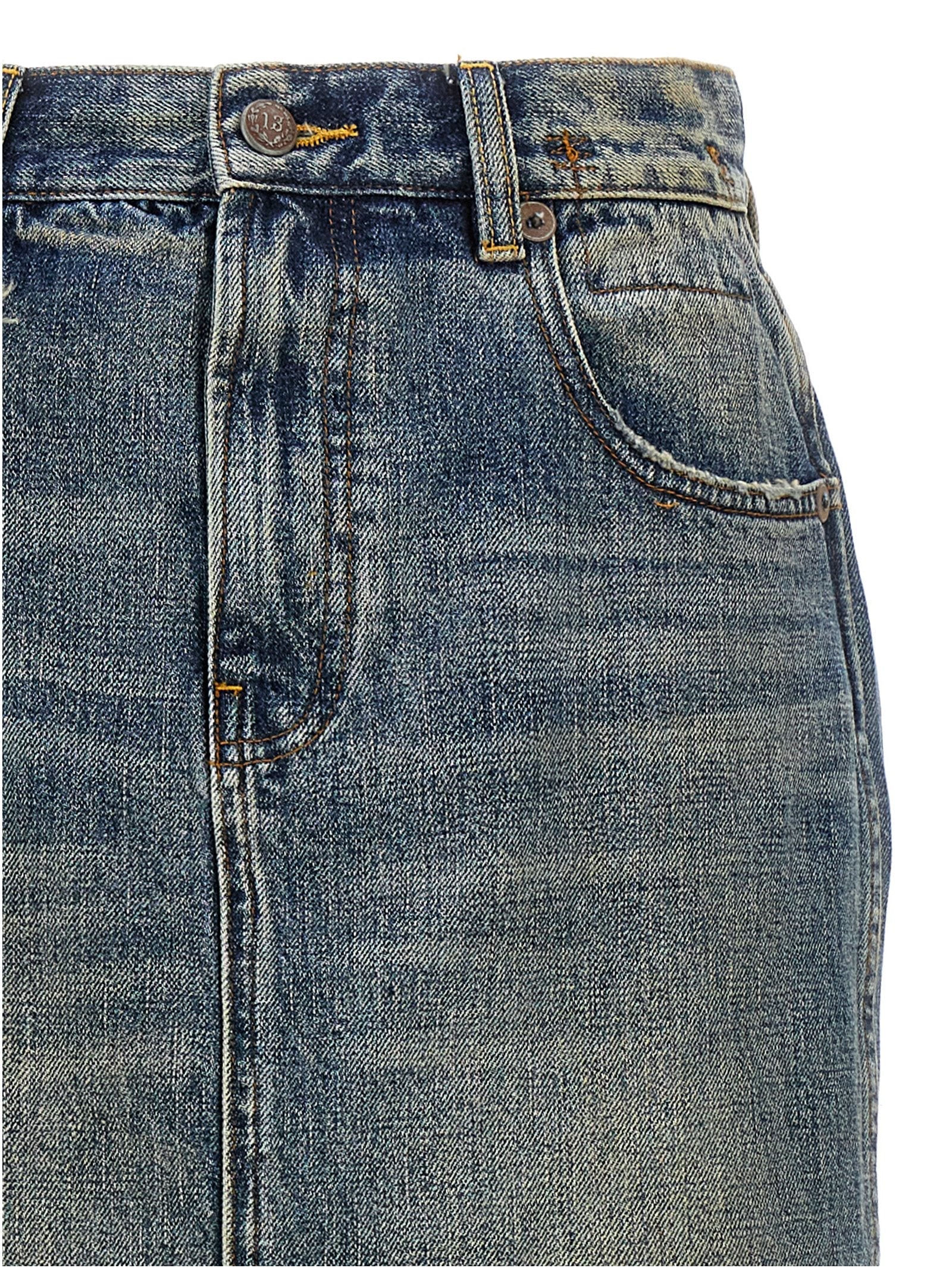 R13 R13 Devon Side Slit Skirt