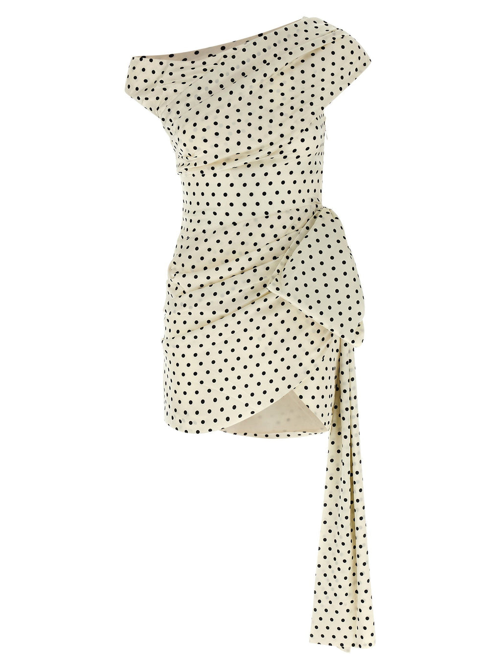 Self-Portrait Self-Portrait Polka Dot Satin Tie Side Mini Dress