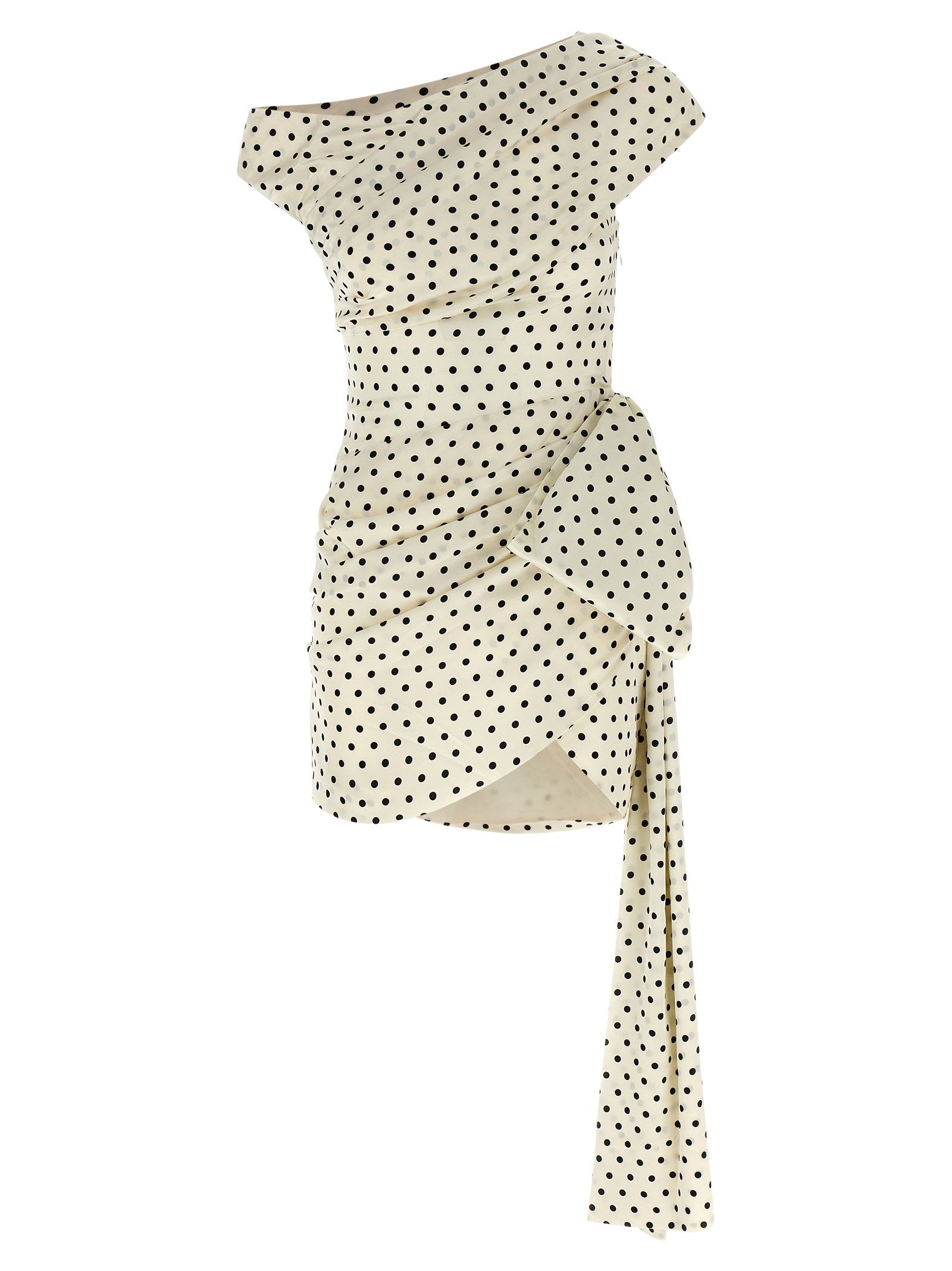 Self-Portrait Self-Portrait Polka Dot Satin Tie Side Mini Dress