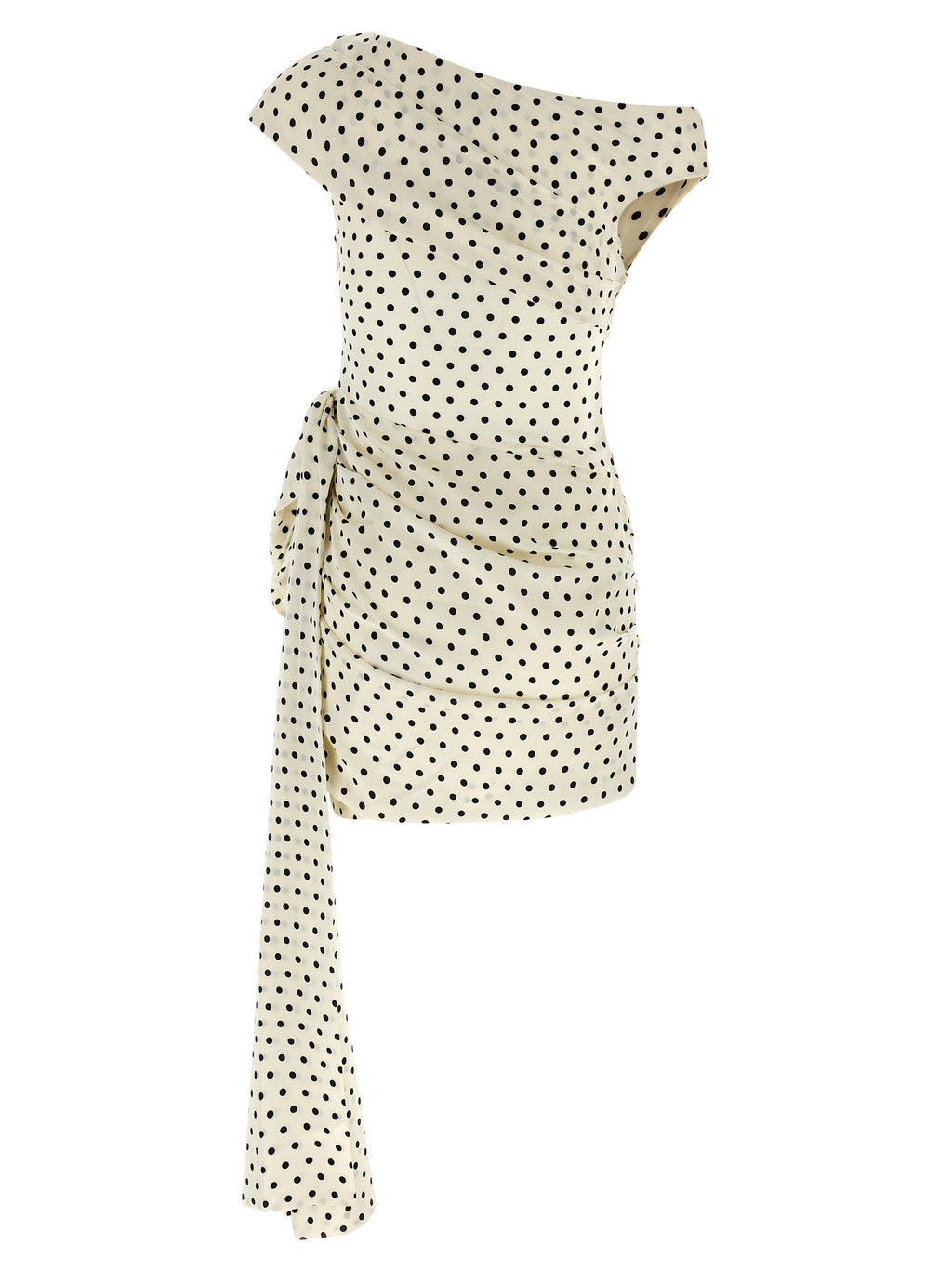Self-Portrait Self-Portrait Polka Dot Satin Tie Side Mini Dress