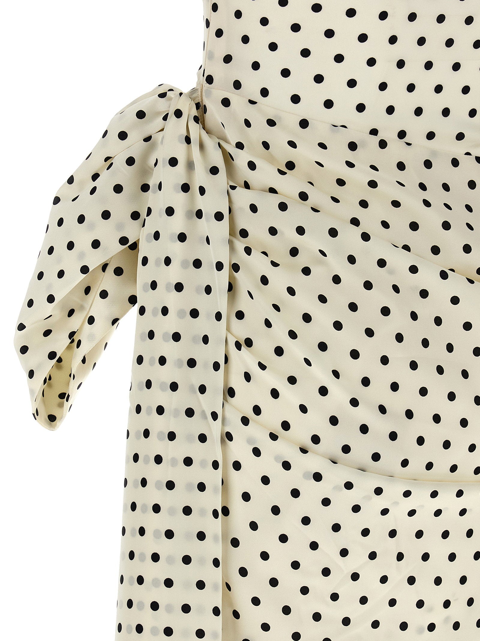 Self-Portrait Self-Portrait Polka Dot Satin Tie Side Mini Dress