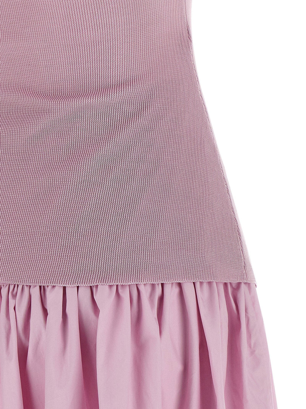 Self-Portrait Self-Portrait Pink Cotton Draped Knit Midi Dress