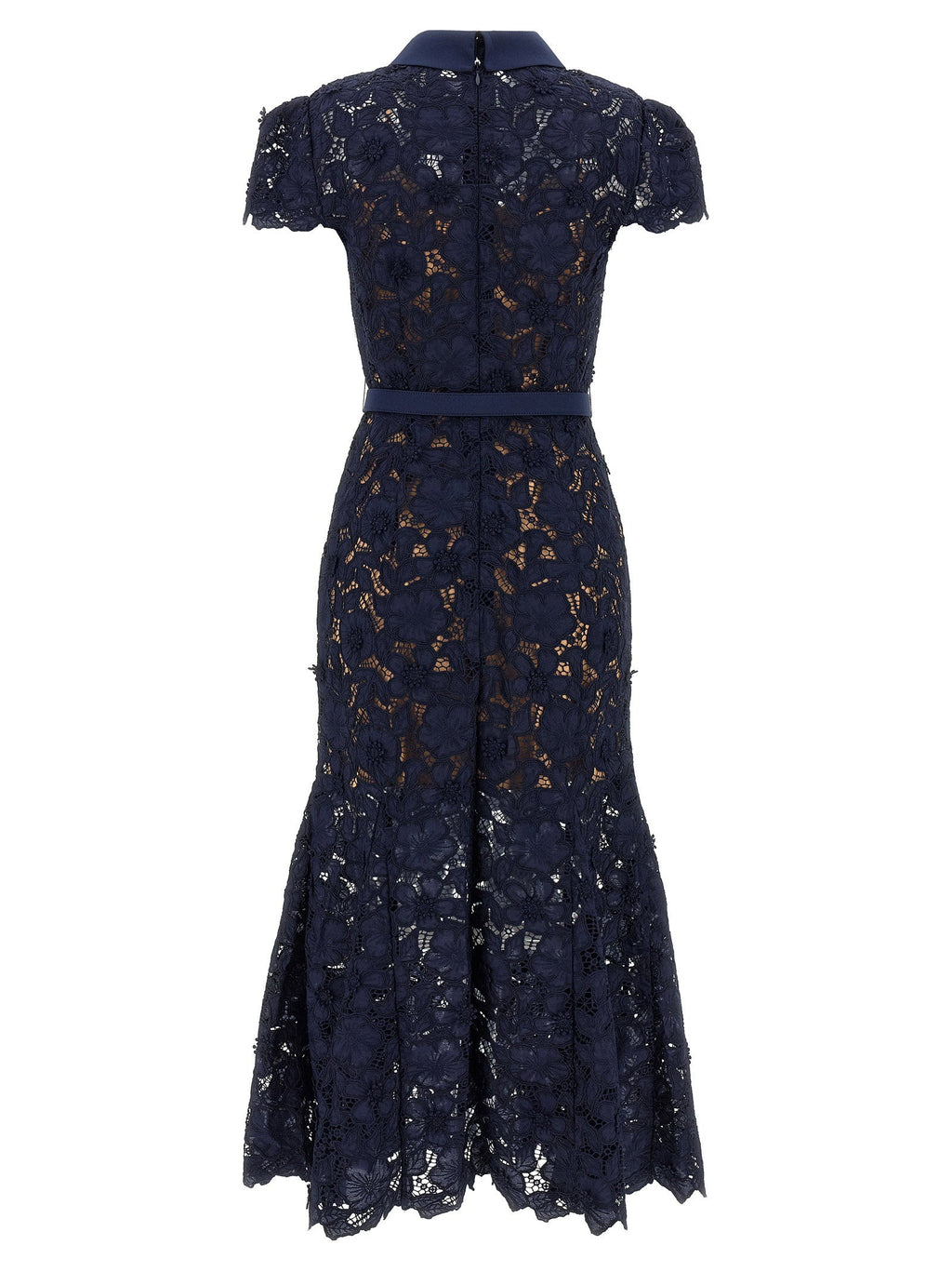 Self-Portrait Self-Portrait Navy Guipure Lace Midi Dress
