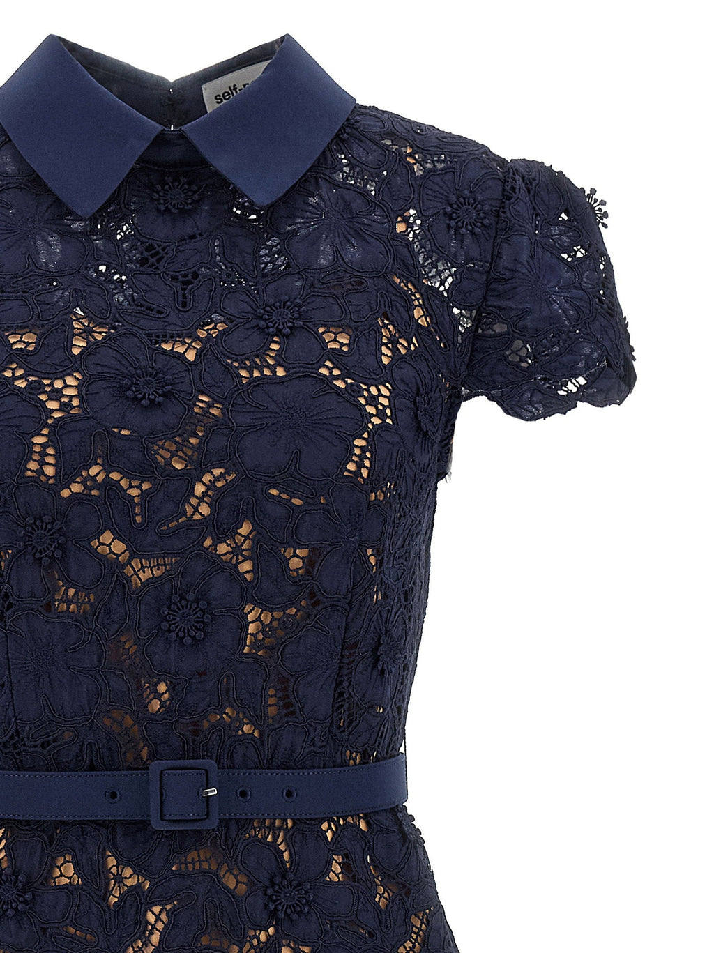 Self-Portrait Self-Portrait Navy Guipure Lace Midi Dress