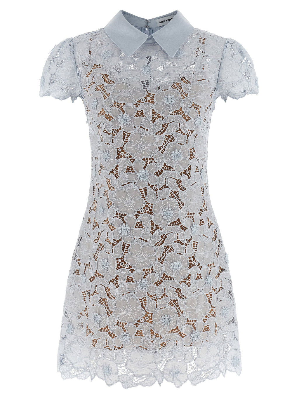 Self-Portrait Self-Portrait Blue Guipure Lace Mini Dress