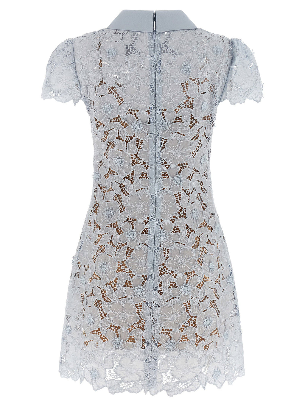 Self-Portrait Self-Portrait Blue Guipure Lace Mini Dress