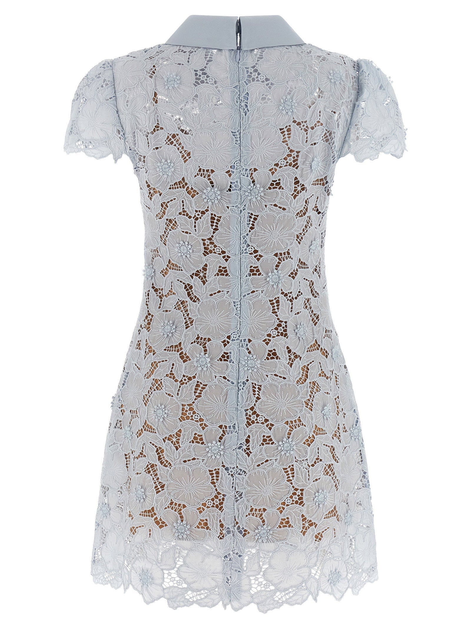 Self-Portrait Self-Portrait Blue Guipure Lace Mini Dress