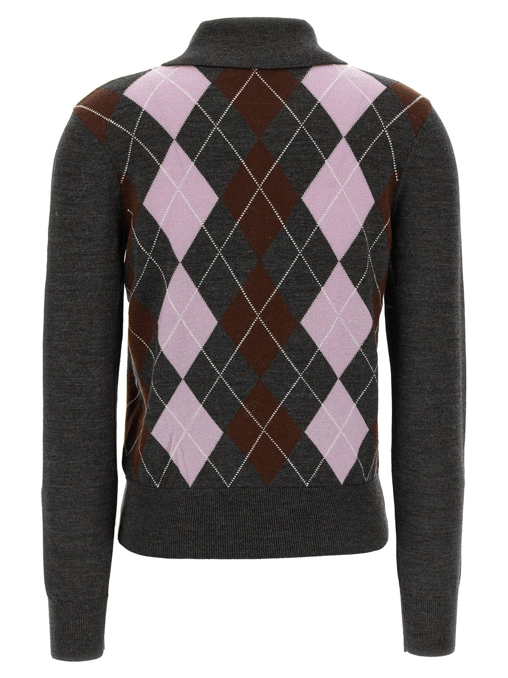 Self-Portrait Self-Portrait Grey Argyle Lightweight Sweater