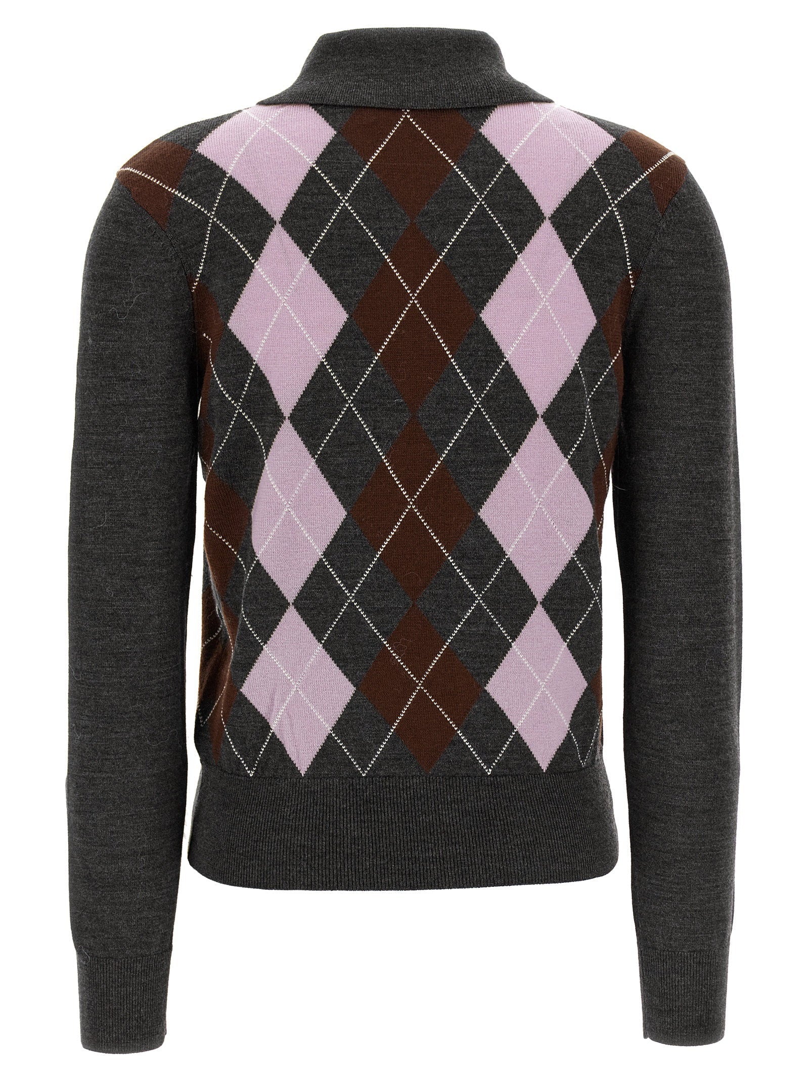 Self-Portrait Self-Portrait Grey Argyle Lightweight Sweater