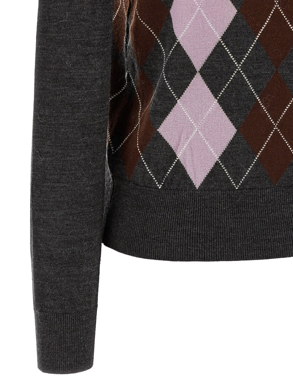 Self-Portrait Self-Portrait Grey Argyle Lightweight Sweater