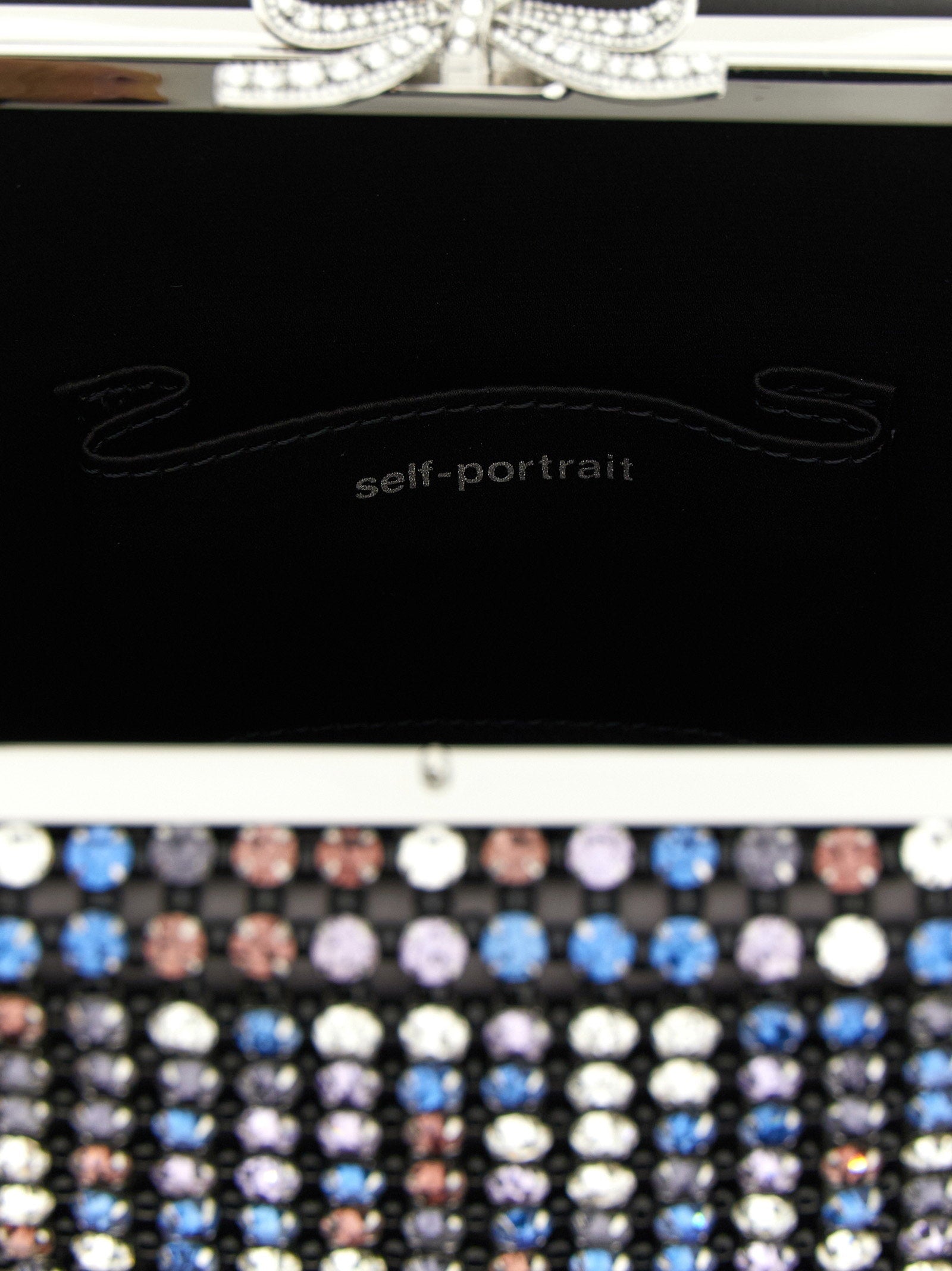 Self-Portrait Self-Portrait Multi Crystal Chainmail Mini Handbag