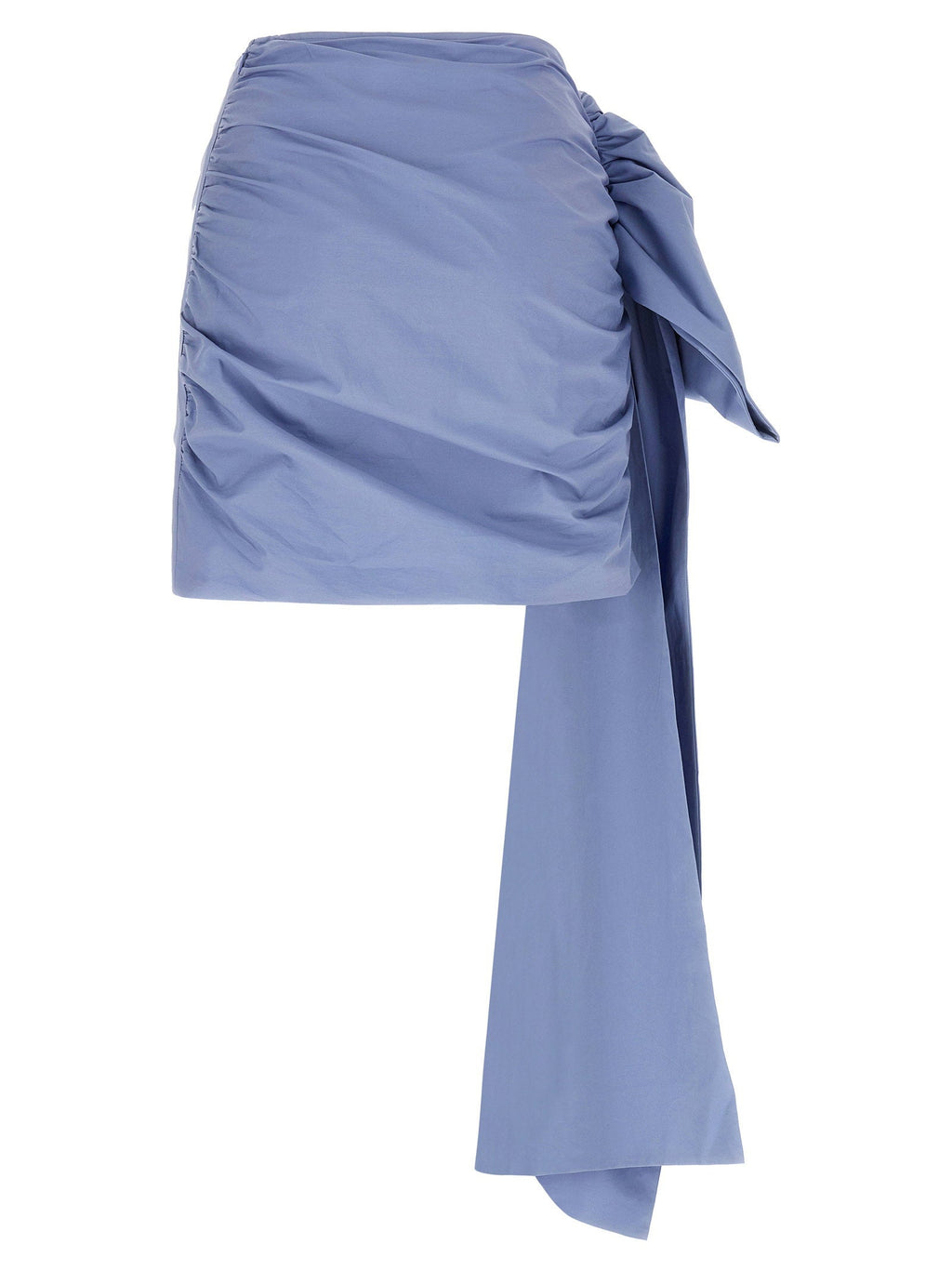 Self-Portrait Self-Portrait Blue Cotton Tie Side Mini Skirt