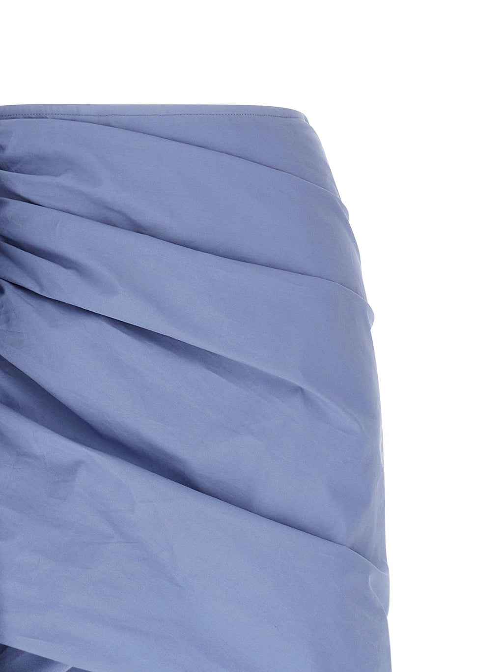 Self-Portrait Self-Portrait Blue Cotton Tie Side Mini Skirt