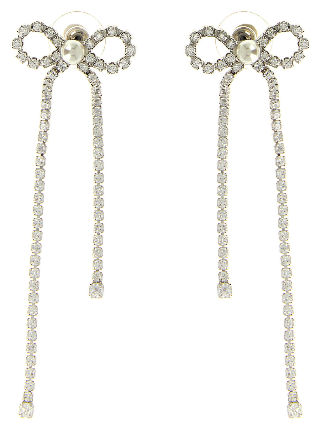 Self-Portrait Self-Portrait Crystal Droplet Bow Earrings