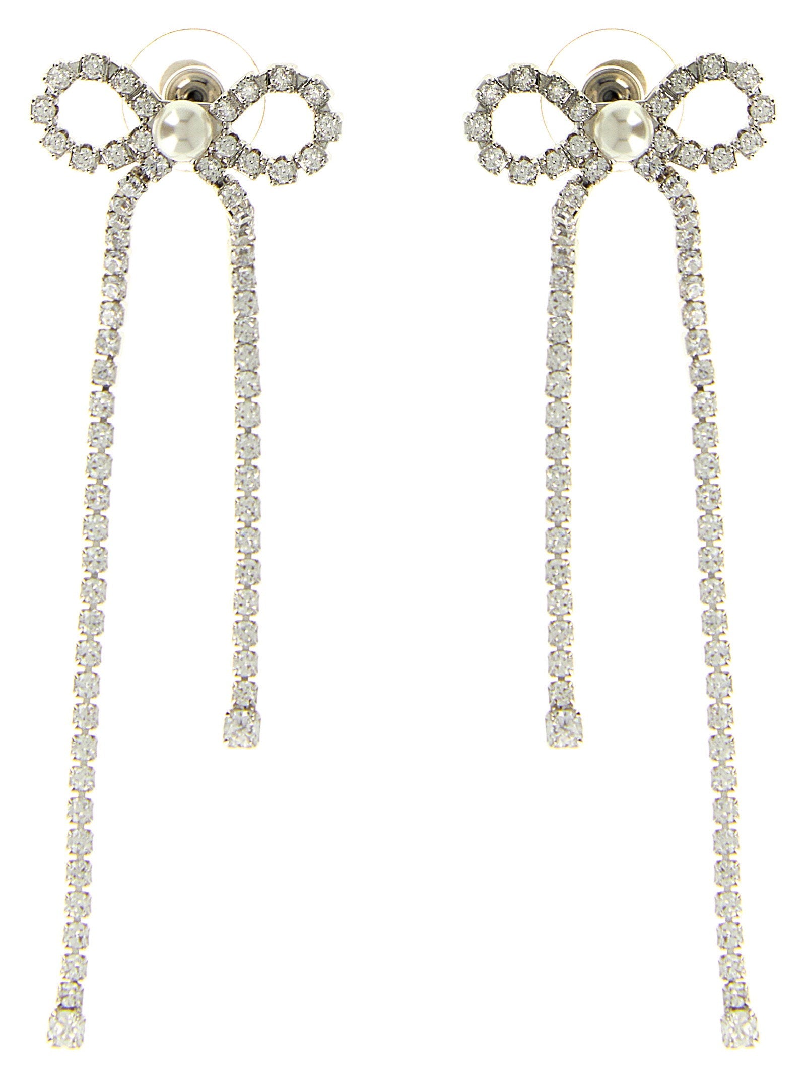 Self-Portrait Self-Portrait Crystal Droplet Bow Earrings