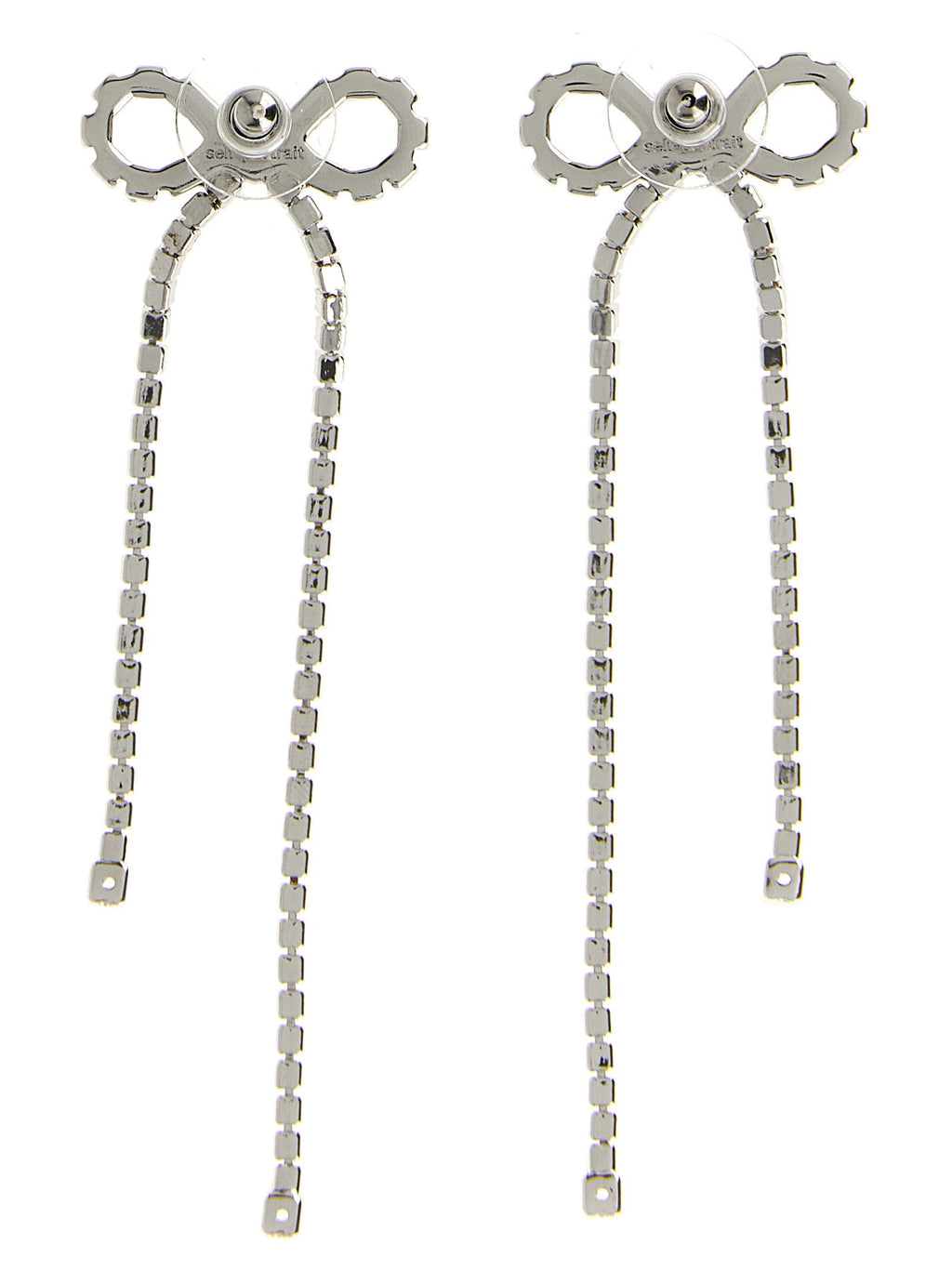 Self-Portrait Self-Portrait Crystal Droplet Bow Earrings