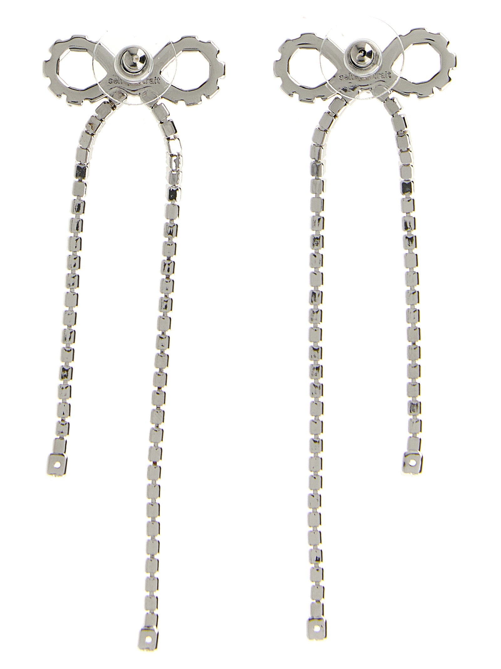 Self-Portrait Self-Portrait Crystal Droplet Bow Earrings