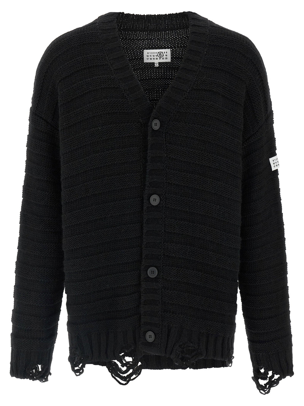 Mm6 Maison Margiela Mm6 Maison Margiela Distressed Wool Cardigan