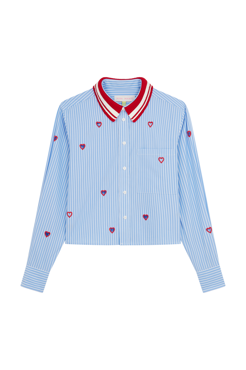 Cropped Shirt With Cut Out Hearts
