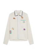 Crochet Long Sleeve Shirt With Embroidered Patches