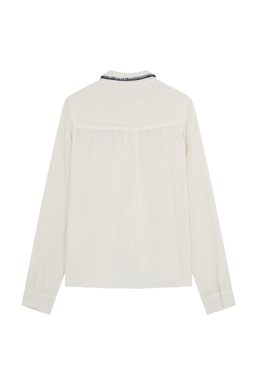 Crochet Long Sleeve Shirt With Embroidered Patches