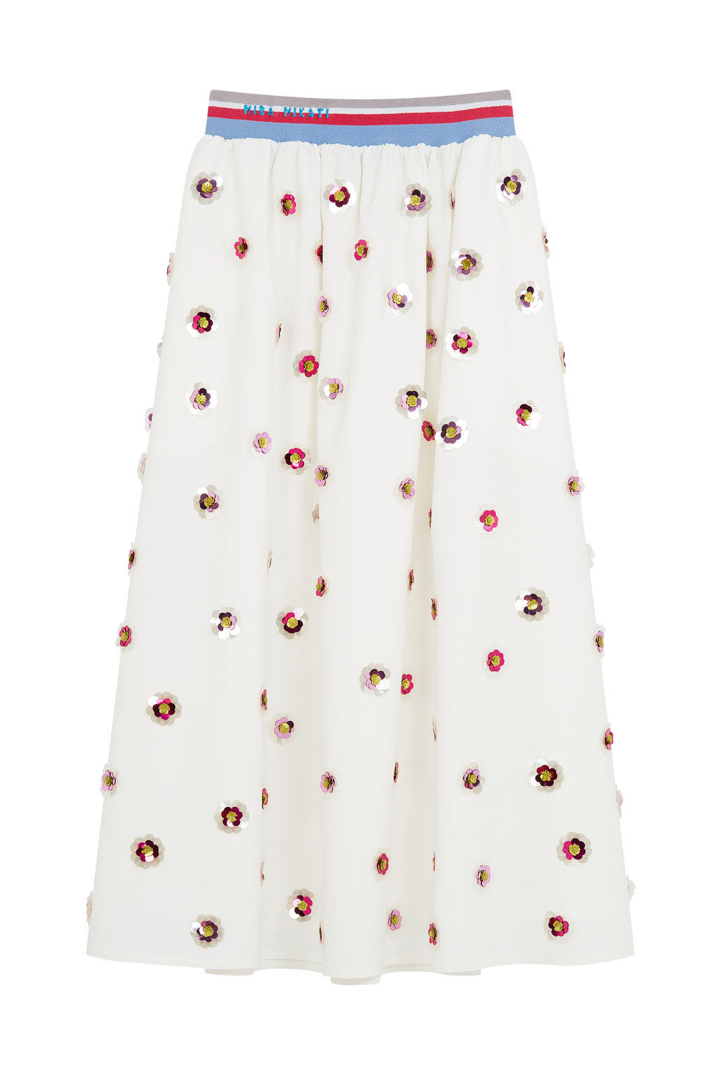Skirt With Sequin Flower Motifs