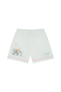 Cafe Scene Embroidered Shorts