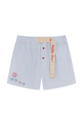 Stripe Shorts With Embroidery